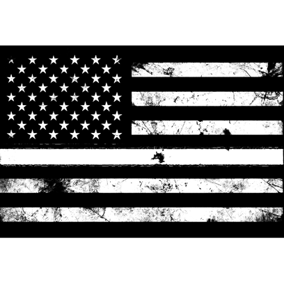 Distressed Black and White Flag