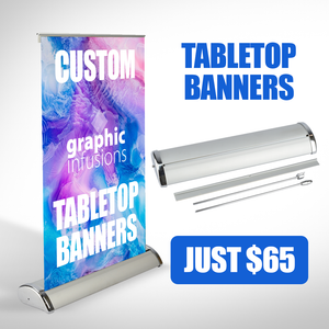 Custom Table Top Banner and Stand 11.5"x17.5"
